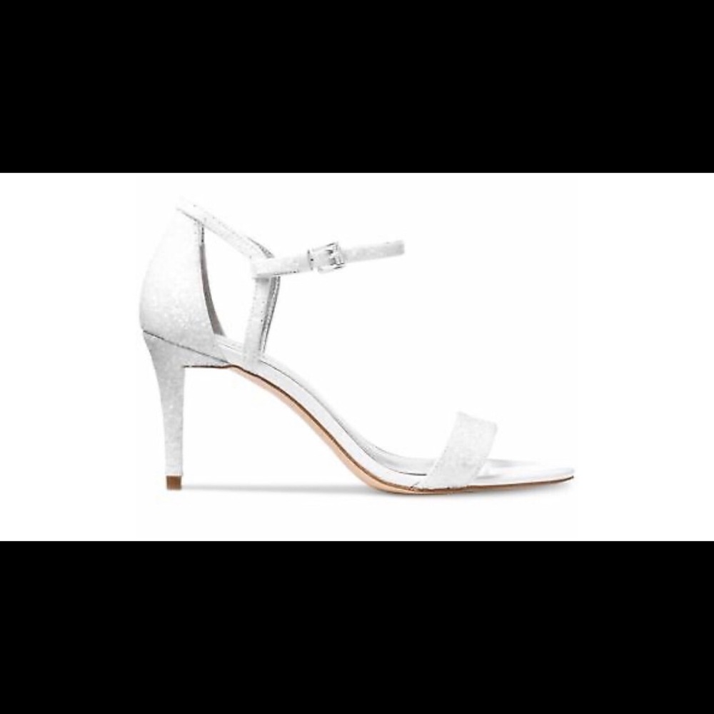 Michael Kors MK Simone White Glitter Fabric Size 8